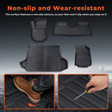 Floor Mats for 2018-2024 Chevy Equinox (Not for EV) / GMC Terrain, All-Weather TPE Custom Fit Floor Liners Cargo Liner