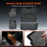 5PCS Floor Mats and Cargo Liners Black TPE Replacement for Pilot 2009-2015