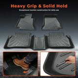3Pcs Car Floor Mats Liner Front and Rear TPE Black Replacement for E-Class 2017-2023