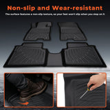 labwork 3-Piece 3D TPE All-Weather Floor Mats for 2022-2025 Ford Maverick Hybrid Front & Rear Set