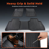 3Pcs Car Floor Mats Front and Rear TPE Black Replacement for Rogue 2021-2026