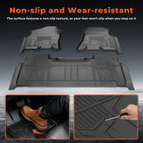 labwork 3-Piece 3D TPE All-Weather Floor Mats for 2019-2024 Ram 1500 Crew Cab New Body w/ Underseat Storage