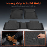 Floor Mats 3Pcs Two Rows Floor Liners Black TPE Replacement for Civic Sedan Hatchback Coup 2016-2021