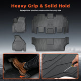 4Pcs Car Floor Mats Liner Front and Rear TPE Black Replacement for Pacifica 2017-2025 7 and 8 Seats Passenger Model