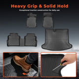 Black 4Pcs Front and Rear TPE Car Floor Mats and Cargo Liner Replacement for Kicks 2018-2024