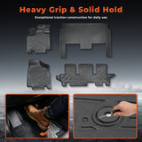 4PCS Floor Mats Black TPE Replacement for Gr-and Ca-ra-Van Bucket 7 Seats 2008-2020 Replacement for Town and Country 2008-2016 Stow' n Go Bucket 7 Seats