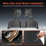 3-Piece TPE All-Weather 3D Floor Mats with Metal Emblem for Colorado Canyon 2023-2026 [Fits 4-Door Crew Cab Only]