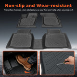 labwork 3-Piece 3D TPE All-Weather Floor Mats for 2017-2020 Ford Fusion Front & Rear Set