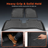 3PCS Floor Mats Black TPE Replacement for Prius C 2012-2015 | Front Rear