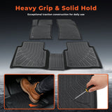 Black 3Pcs Front and Rear TPE Car Floor Mats Replacement for Corsair 2020-2026