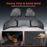 3PCS Floor Mats Black TPE Replacement for R-am 1500 Quad Cab 2002-2008 Replacement for R-am 2500 3500 Quad Cab Heavy Duty 2003-2009