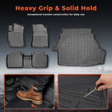 Floor Mats & Cargo Liner Set for 2007-2011 Toyota Camry All Weather Automotive TPE Floor Liners Set