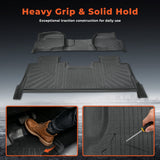 2Pcs Front and Rear TPE Car Floor Mats Replacement for F250 F350 F450 F550 F600 Crew Cab 2017-2026