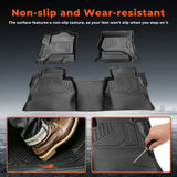 Full Set 3D TPE All-Weather Floor Mats for 2014-2019 Chevy Silverado GMC Sierra 1500 2500 3500 HD