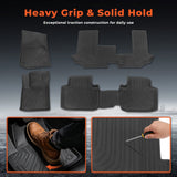 labwork 4PCS Floor Mats and Cargo Liner Black TPE Replacement for Atlas 7 Passenger 2nd Row with Bench Seat 2018-2026
