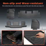 4-Piece All-Weather TPE Floor Mats for 2022-2025 Nissan Pathfinder (7-Seat) & QX60 (6-Seat)