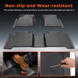 3-Piece TPE All-Weather Floor Mats for 2016-2023 Toyota Tacoma Double Cab