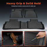 3Pcs Car Floor Mats Front and Rear TPE Black Replacement for Sentra 2020-2024