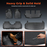 5Pcs Car Floor Mats and Cargo Liner Front and Rear TPE Black Replacement for Highlander 2008-2013
