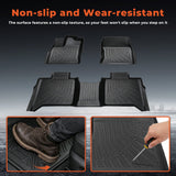 labwork 3-Piece 3D TPE All-Weather Floor Mats for 2022-2025 Toyota Tundra CrewMax Front & Rear Set