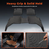 Floor Mats Liners Front & Rear For 2024 2025 Ford Ranger SuperCrew Cab TPE