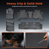 TPE Floor Mats Liner For 2013-2024 Toyota 4Runner 7-Seat All-Weather Waterproof