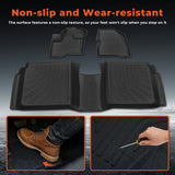 labwork 3PCS Floor Mats Black TPE Replacement for Flex 2009 2010 2011 2012 2013 2014 2015 2016 2017 2018 2019