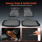 Floor Mats Replacement for Mustang 2004-2014 | 4Pcs Front and Rear, TPE Material, Black