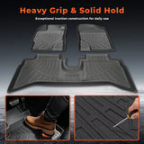 Floor Liners Fit 2012-2016 Toyota Prius C Front/2nd 3p Black
