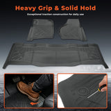 3Pcs Car Floor Mats Front and Rear TPE Black Replacement for F-250 F-350 Super Duty Crew Cab 1999-2007