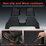 3-Piece 3D TPE All-Weather Floor Mats for 2020-2025 Jeep Gladiator 4-Door Front & Rear Set