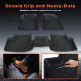 3Pcs Car Floor Mats Liner Front and Rear TPE Black Replacement for Chero-kee 2015-2023