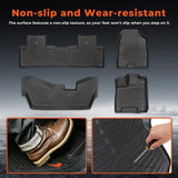 Full Set TPE All-Weather 3D Custom Floor Mats for 2014-2020 Acura MDX 7-Passenger