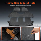 3D Black Car Floor Mats 4Pcs Floor Liners Replacement for Highlander 2008-2013