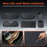 labwork 7-Piece 3D TPE All-Weather Floor Mats Cargo Liner Backrest Set for 2008-2013 Toyota Highlander [Non-Hybrid]