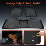 Black 3Pcs Front and Rear TPE Car Floor Mats Replacement for Camry 2012-2017