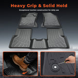 3Pcs Car Floor Mats Liner Front and Rear TPE Black Replacement for Com-Pass 2017-2025
