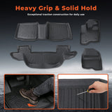 4PCS TPE All-Weather Floor Mats [2nd Row Bench Seat] for 2011-2014 Ford Explorer 7 Seats