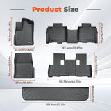 Floor Mats & Cargo Mat Fits 2023-2025 Toyota Sequoia 7 & 8 Passenger TPE