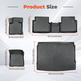 4Pcs Car Floor Mats and Cargo Liner Front and Rear TPE Black Replacement for Bronco Sport 2021-2025
