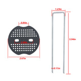 6 Inch 11 Gauge 100pcs Galvanized Garden Stakes 100pcs Gaskets 1pick Hook Landscape Staples Set Replacement for Weed Fabric Barrier