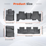 TPE Floor Mats Liner For 2013-2024 Toyota 4Runner 7-Seat All-Weather Waterproof