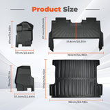 3D Laser Measured TPE Floor Mats for 2015-2025 Ford F-150 / F150 Lightning SuperCrew – Eco-Friendly All-Weather Heavy-Duty Floor Liners
