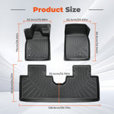 3D Custom Fit All-Weather Floor Liners Set for 2021-2026 Ford Mustang Mach-E - Premium TPE Floor Mats (Left Hand Drive Only)