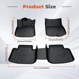 3PCS TPE All-Weather Floor Mats for 2018-2022 Honda Accord