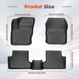 3-Piece All-Weather TPE Floor Mats Set for 2012-2018 Ford Focus(Fits Sedan & Hatchback)