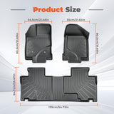 3D Custom Fit TPE Floor Liners Set for 2011-2014 Ford Edge - Premium All-Weather Non-Toxic Interior Floor Mats (Front & Rear)