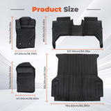 For Ford Ranger Super Crew Cab 2024-2025 Floor Mats & 5FT Truck Mat