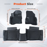 3Pcs Car Floor Mats Liner Front and Rear TPE Black Replacement for Taurus 2010-2019