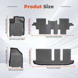 4-Piece 3D TPE Floor Mats Set (1st, 2nd & 3rd Row) for 2013-2020 Nissan Pathfinder & 14-20 Infiniti QX60